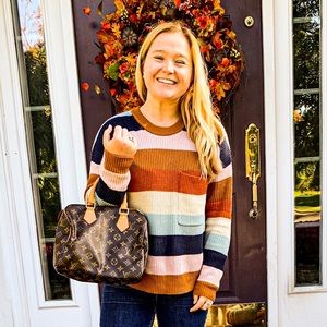 Madewell Thompson Rainbow Stripe Pullover Sweater